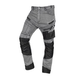 Spodnie robocze DENIM, wzmocnienia Oxford, szare, rozmiar XL