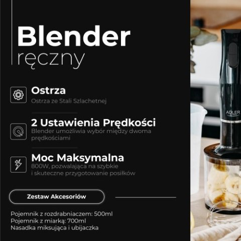 AD 4620 black Blender ręczny-|zestaw | pojemnik 500ml | pojemnik z miarką: 700ml AD 4620 black Blender ręczny-|zestaw | pojemnik 500ml | pojemnik z miarką: 700ml