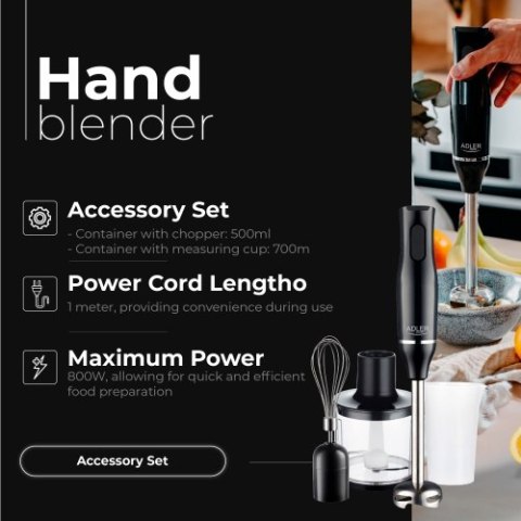 AD 4620 black Blender ręczny-|zestaw | pojemnik 500ml | pojemnik z miarką: 700ml AD 4620 black Blender ręczny-|zestaw | pojemnik 500ml | pojemnik z miarką: 700ml