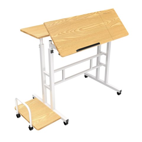 Mobilne biurko stolik na laptop Maclean, białe, 80x60cm, 50kg max, reg. wys.67-115cm , MC-124 W Mobilne biurko stolik na laptop Maclean, białe, 80x60cm, 50kg max, reg. wys.67-115cm , MC-124 W