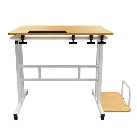 Mobilne biurko stolik na laptop Maclean, białe, 80x60cm, 50kg max, reg. wys.67-115cm , MC-124 W Mobilne biurko stolik na laptop Maclean, białe, 80x60cm, 50kg max, reg. wys.67-115cm , MC-124 W