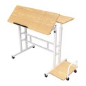 Mobilne biurko stolik na laptop Maclean, białe, 80x60cm, 50kg max, reg. wys.67-115cm , MC-124 W
