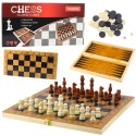 Klasyczna Gra Logiczna 3w1 Szachy Warcaby Backgammon Drewniane