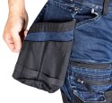 Spodnie robocze DENIM, wzmocnienia Cordura, odpinane kieszenie kaburowe, granatowe, rozmiar S