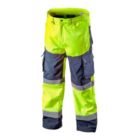 Spodnie robocze ostrzegawcze softshell, żółte, rozmiar XL Spodnie robocze ostrzegawcze softshell, żółte, rozmiar XL