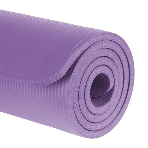 Mata gimnastyczna do ćwiczeń joga, pilates, fitness, 183x61cm, grubość 1.5cm, materiał NBR, fioletowa, REBEL ACTIVE Mata gimnastyczna do ćwiczeń joga, pilates, fitness, 183x61cm, grubość 1.5cm, materiał NBR, fioletowa, REBEL ACTIVE