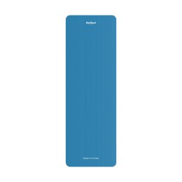 Mata gimnastyczna do ćwiczeń joga, pilates, fitness, 183x61cm, grubość 1cm, materiał NBR, niebieska, REBEL ACTIVE