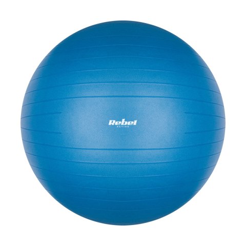Piłka gimnastyczna rehabilitacyjna 65cm z pompką ręczną, kolor niebieski , REBEL ACTIVE Piłka gimnastyczna rehabilitacyjna 65cm z pompką ręczną, kolor niebieski , REBEL ACTIVE