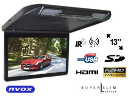 Monitor samochodowy podwieszany podsufitowy lcd 13cali cali hdmi usb sd