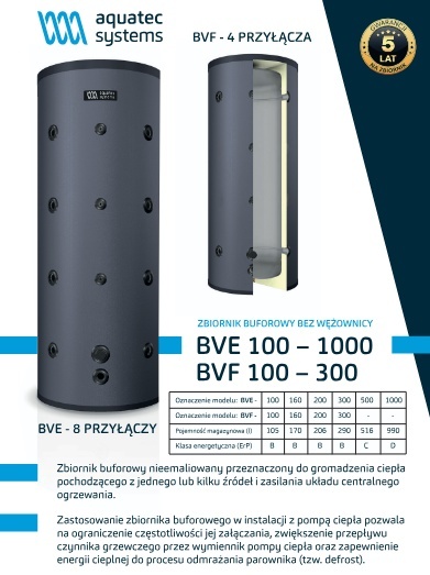 170L Aquatec Bufor 8 przyłączy BVE-160 47kg