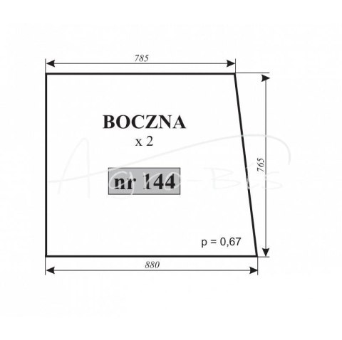 Szyba boczna C-355 kabina czeska Szyba boczna C-355 kabina czeska