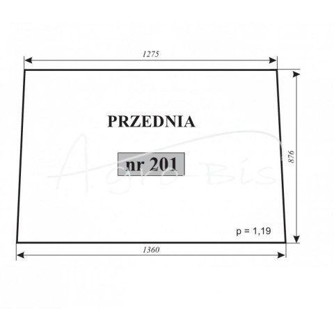Szyba przednia Zetor 5011 69117950 Szyba przednia Zetor 5011 69117950