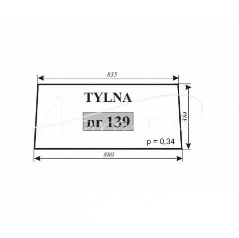 Szyba tylna C-355 kab. czeska Szyba tylna C-355 kab. czeska
