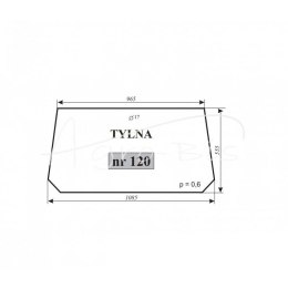 Szyba tylna MF-255 kabina Sokółka