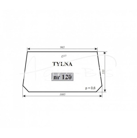 Szyba tylna MF-255 kabina Sokółka Szyba tylna MF-255 kabina Sokółka