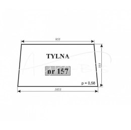 Szyba tylna MF-255 kabina Sokółka