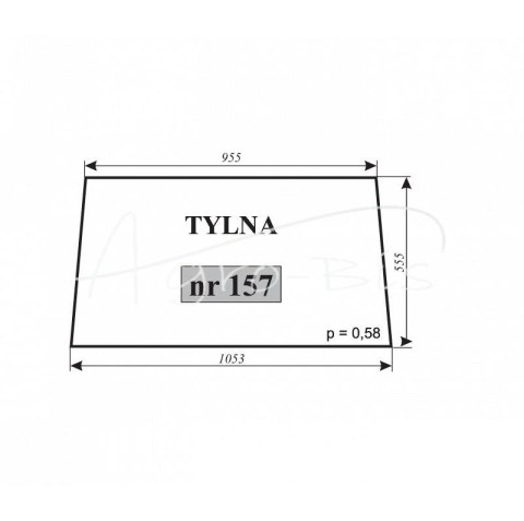 Szyba tylna MF-255 kabina Sokółka Szyba tylna MF-255 kabina Sokółka