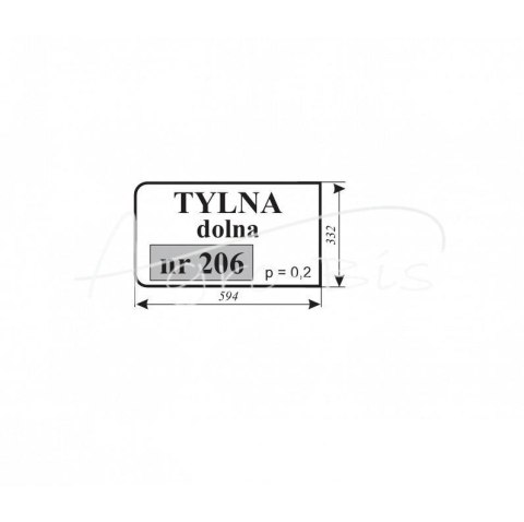Szyba tylna dolna Zetor 69117956 Szyba tylna dolna Zetor 69117956