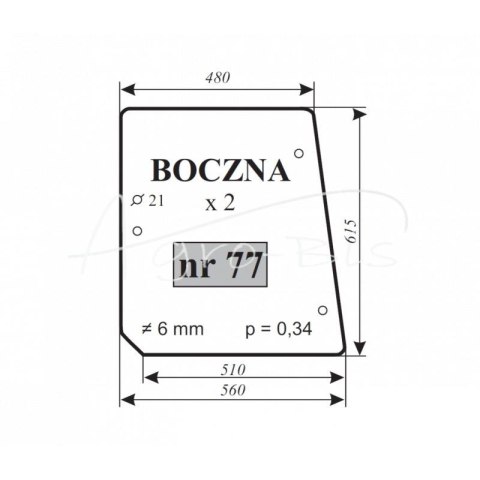SZYBA BOCZNA MF-255 URSUS 4512 SZYBA BOCZNA MF-255 URSUS 4512