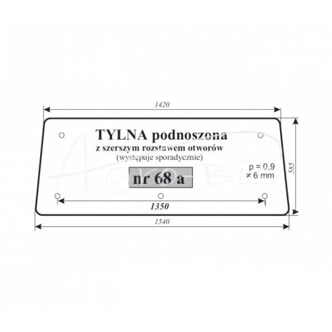 SZYBA TYLNA PODNOSZONA ZETOR 7211 SZYBA TYLNA PODNOSZONA ZETOR 7211