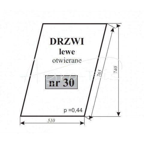 Szyba drzwi C-360 kabina Sokółka Szyba drzwi C-360 kabina Sokółka