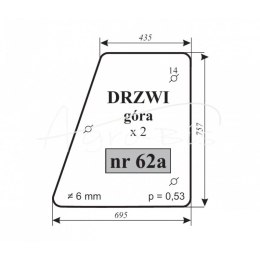 Szyba drzwi góra Zetor 7211 60117961