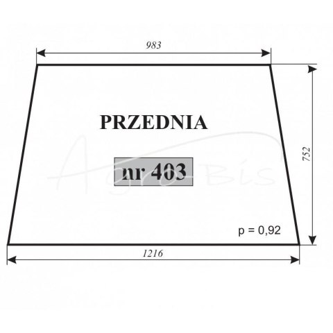 Szyba przednia Ursus C-330 Smolniki =410=417= 424