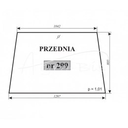 Szyba przednia Ursus C-330 kabina Sokółka