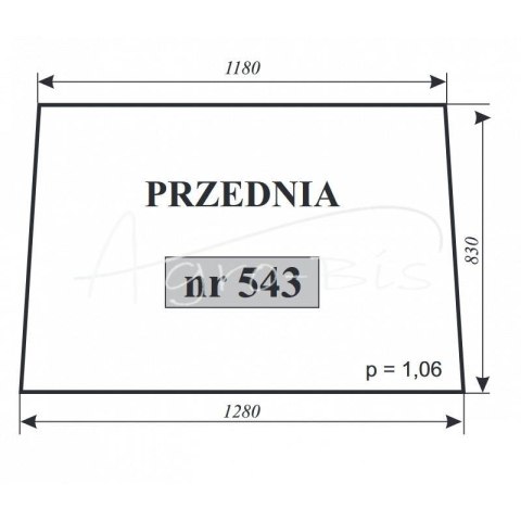 Szyba przednia Zetor 5611 5718 Szyba przednia Zetor 5611 5718