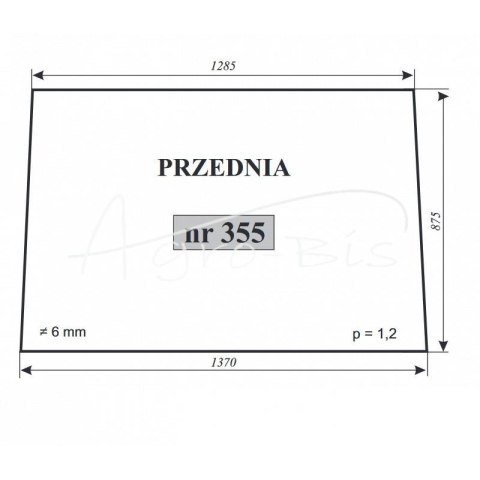 Szyba przednia Zetor 7211 Szyba przednia Zetor 7211