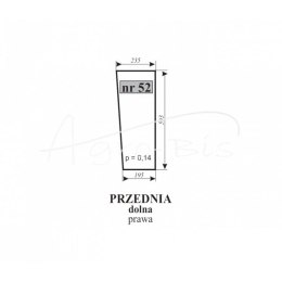 Szyba przednia dolna prawa MF-255