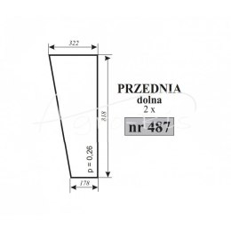 Szyba przednia mała MF kabina Kunów