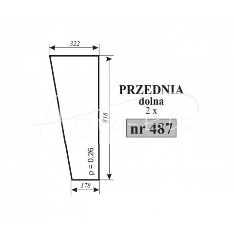 Szyba przednia mała MF kabina Kunów Szyba przednia mała MF kabina Kunów