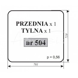 Szyba przednia tylna ładowacza czeskiego UNHZ-750