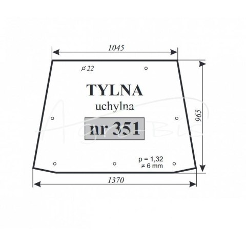 Szyba tylna Ostrówek K-163 uchylna Szyba tylna Ostrówek K-163 uchylna