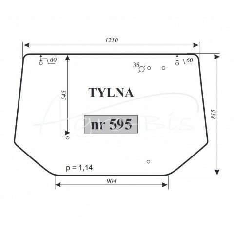 Szyba tylna Zetor 10540 Szyba tylna Zetor 10540