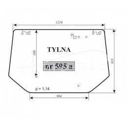 Szyba tylna Zetor N. TYP 10540 9540 8540