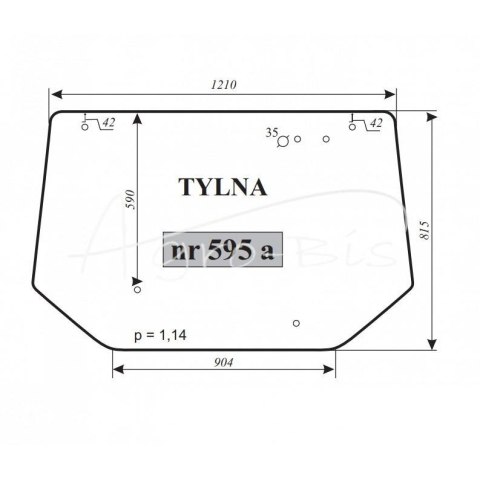 Szyba tylna Zetor N. TYP 10540 9540 8540 Szyba tylna Zetor N. TYP 10540 9540 8540