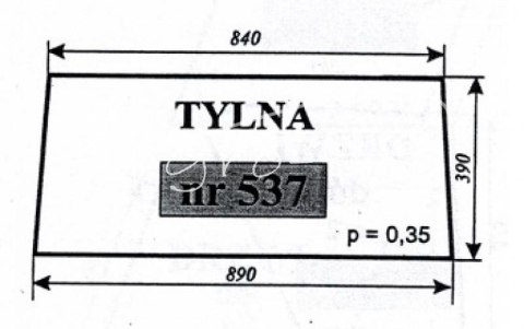 Szyba tylna Zetor Szyba tylna Zetor