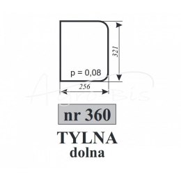 Szyba tylna dolna Zetor 7211