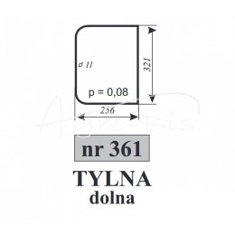 Szyba tylna dolna Zetor 7211