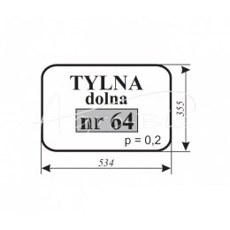 Szyba tylna dolna Zetor 7211