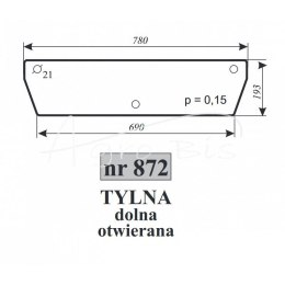 Szyba tylna dolna otwierana MF 3476137M1 342 350 352 355 360 362 362N 365 372N 375 382N 390 390T 396 398 399