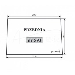 Szyba przednia Zetor nowy typ 10540