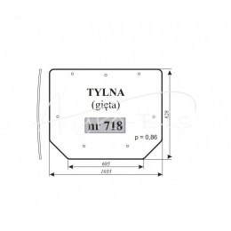 Szyba tylna gięta Pronar 320A