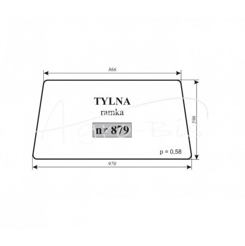 Szyba tylna ramka MF-595 Szyba tylna ramka MF-595