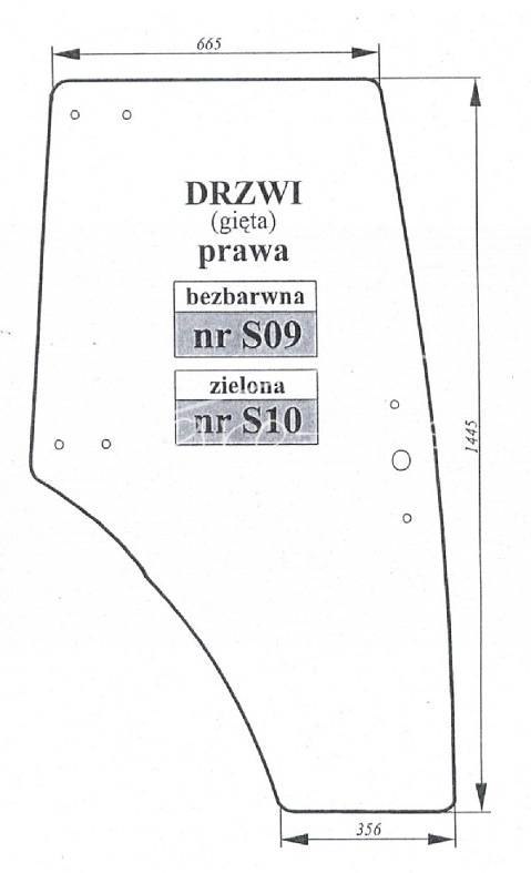 Szyba drzwi prawa zielona Zetor Proxima, Forte 53369093 Szyba drzwi prawa zielona Zetor Proxima, Forte 53369093