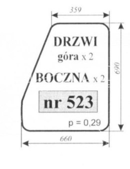 Szyba drzwi , boczna