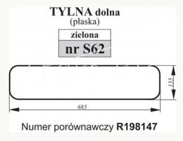 Szyba dolna zielona John Deere R198147