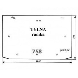 Szyba tylna Lamborghini ramka